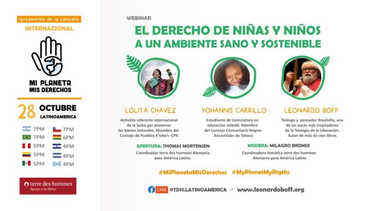 TE INVITAMOS AL WEBINAR «El derecho de niños y niñas a un ambiente sano y sostenible»