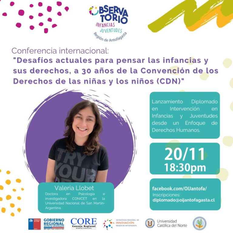 Conferencia Internacional: “Desafíos actuales para pensar las infancias y sus derechos, a 30 años de la Convención de los Derechos de las niñas y los niños (CDN)”.