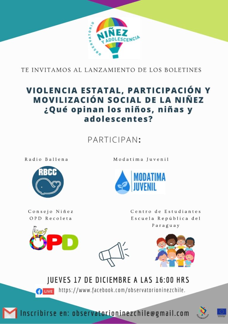 L@S INVITAMOS al lanzamiento de los reportes «Violencia estatal contra NNA»